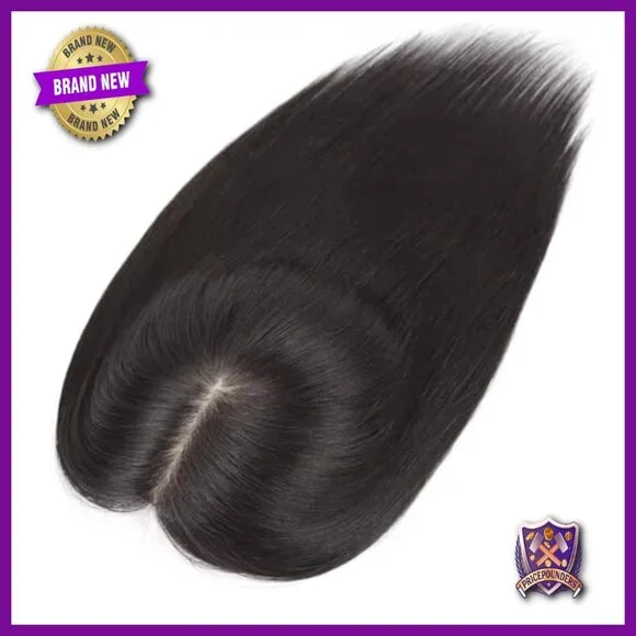 Large Silk Base Human Hair Topper 14x16cm 12 Inch No Bangs - Picture 5 of 7